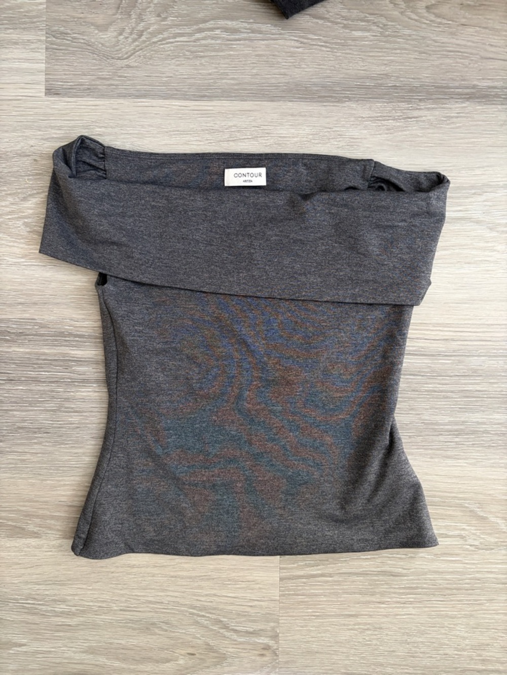 Aritzia Ravish Contour Off-Shoulder Short Sleeve Top in Charcoal Gray